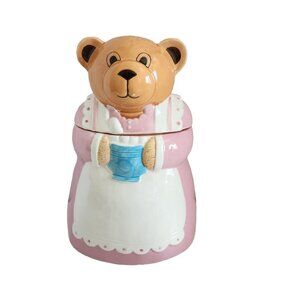 Vintage Momma Bear with Apron Biscuit/Cookie Jar Japan Rare Cookie Jar